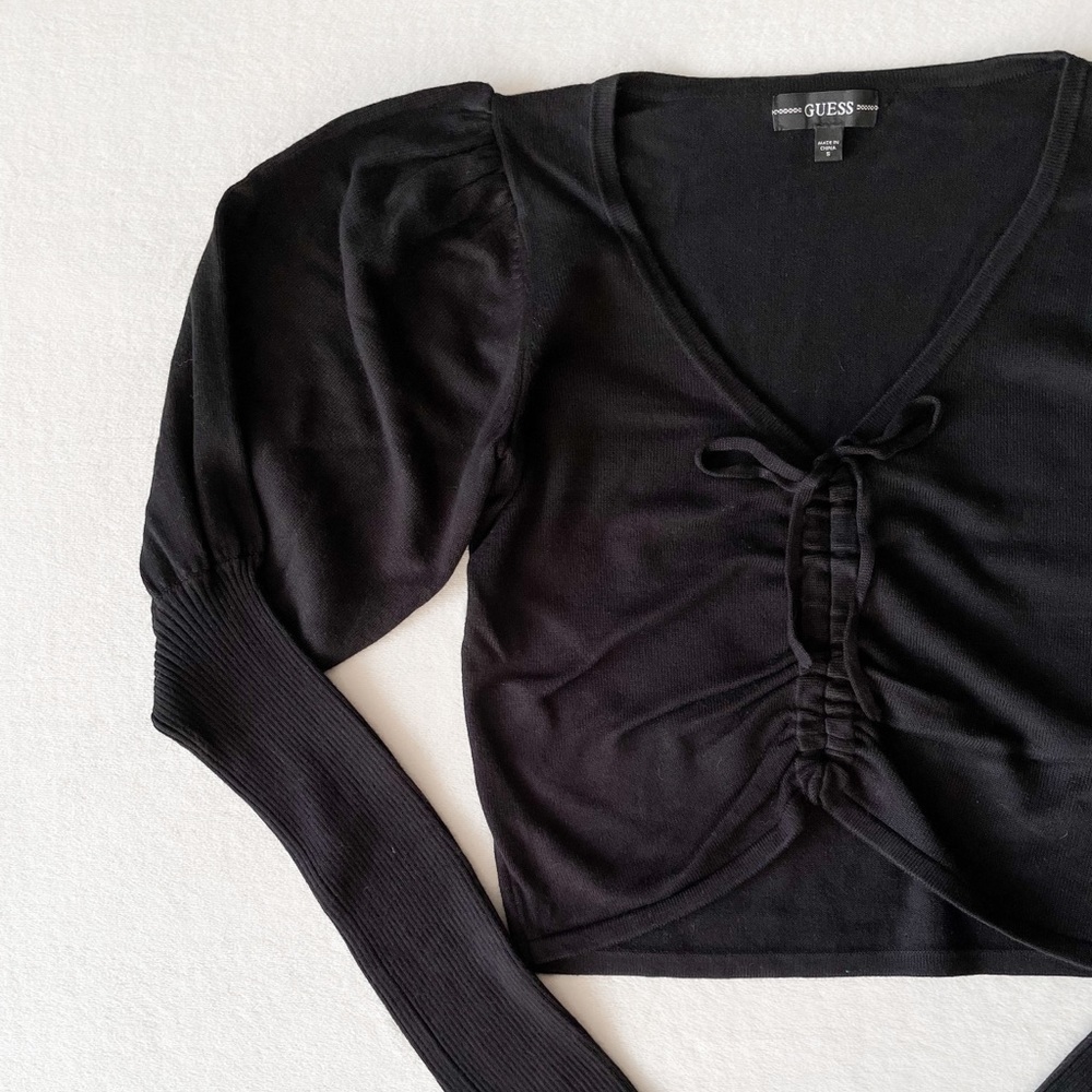Guess Puff Sleeve Ruched Top - Picture 8 of 9